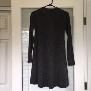 Long Sleeved Mock Turtleneck Mini Dress